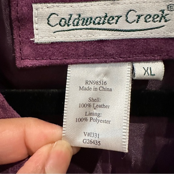 Coldwater Creek Womens Purple Suede 100% Leather Long Sleeve Blazer Jacket sz XL - Picture 5 of 12